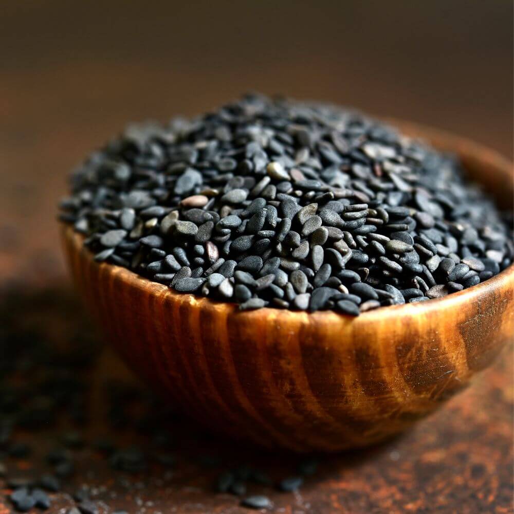 Black Sesame Seeds in a bowl